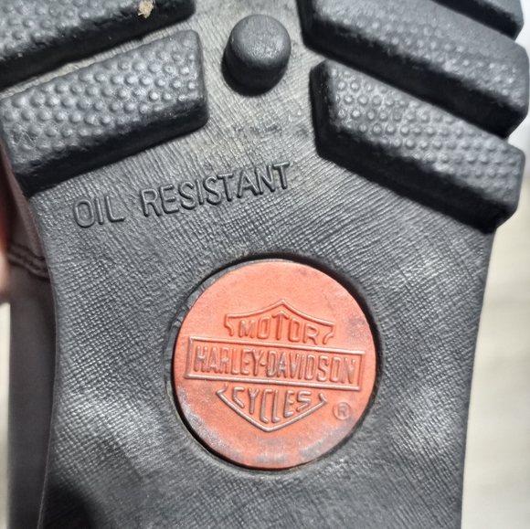 Harley-Davidson Woman's Black Leather Platform Heeled Boots Size 6.5 - Picture 8 of 11